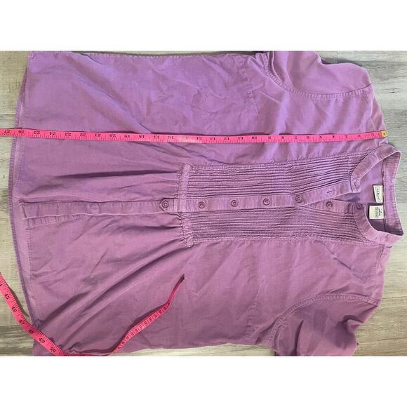 L.L. Bean Corduroy Prairie Button Up Shirt Pintuck Purple Long Sleeve Sz M - Picture 5 of 11